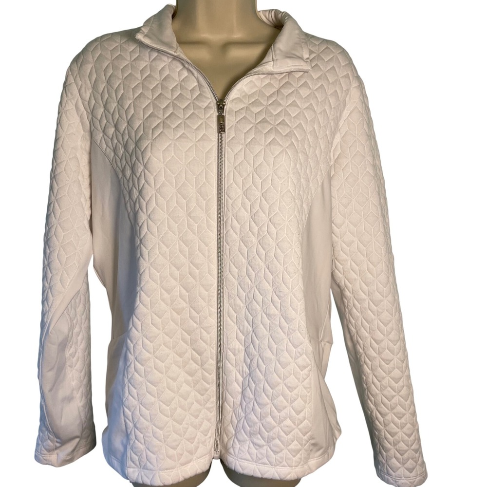 Tail White Label Women's Quilted Full Zip Jacket Large Golf Athletic Stretch